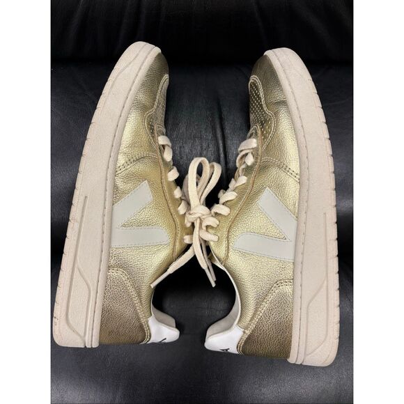 Veja V-10 LEATHER PLATINE PIERRE sneaker women’s Sz 9, $180 - Picture 7 of 10